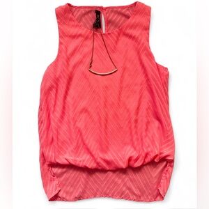 🌸Spring Sale!🌸 BCX Coral Pink Sleeveless Blouse Clip On Necklace